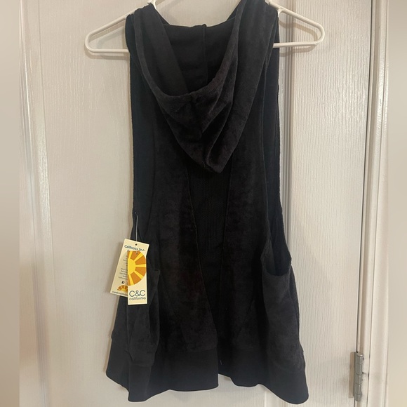 C & C California black sleeveless top or coverup - Picture 3 of 4
